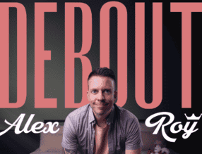 Affiche du spectacle "Debout" d’Alex Roy à Sainte-Thérèse, une soirée d’humour à ne pas manquer.